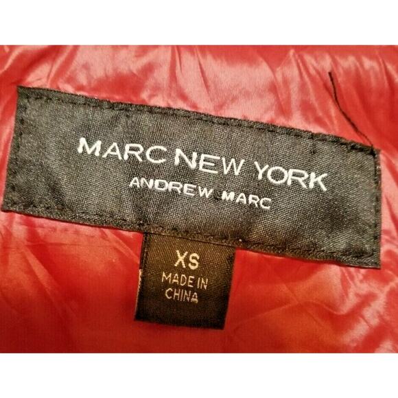 Marc New York Women's Drk Red Quilted Vest Zip Up Pockets Ribbed Inserts Size XS - Picture 3 of 8